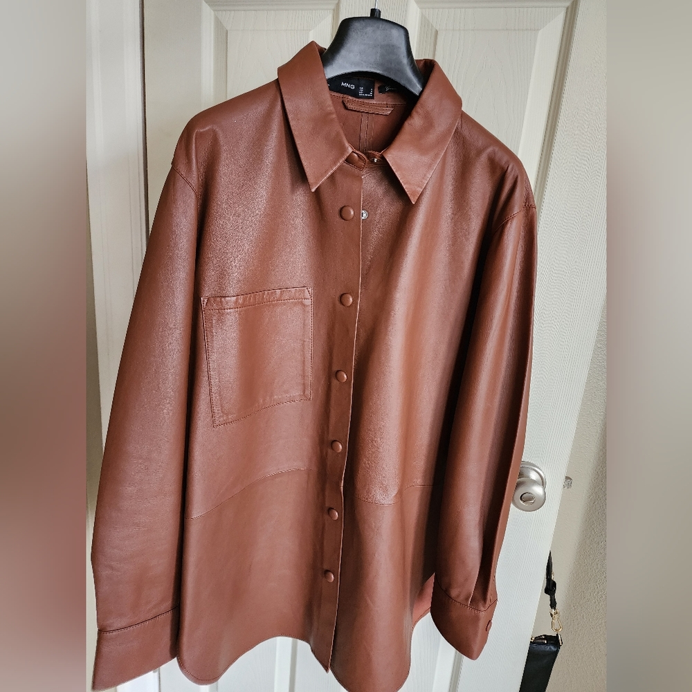 Mango Genuine Leather Jacket - Picture 14 of 14